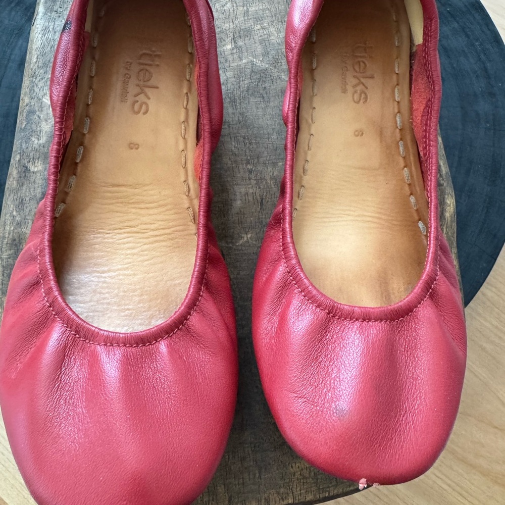 Tieks Red Leather Ballet Flats